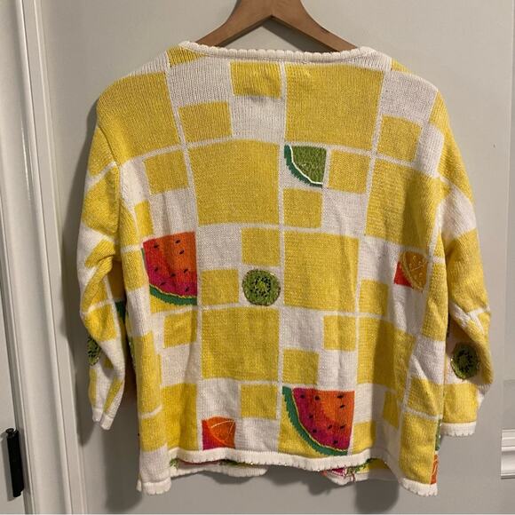 Vintage Susan Bristol Fruit Beaded Sweater Medium - Picture 6 of 13